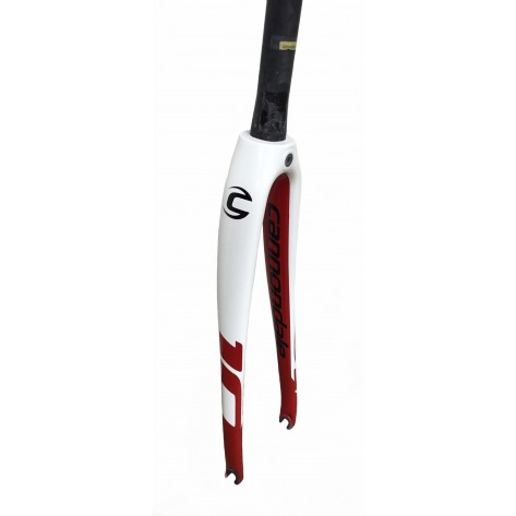 Fourche Cannondale carbon 1P1/8-1P1/4 Blanc/Rouge