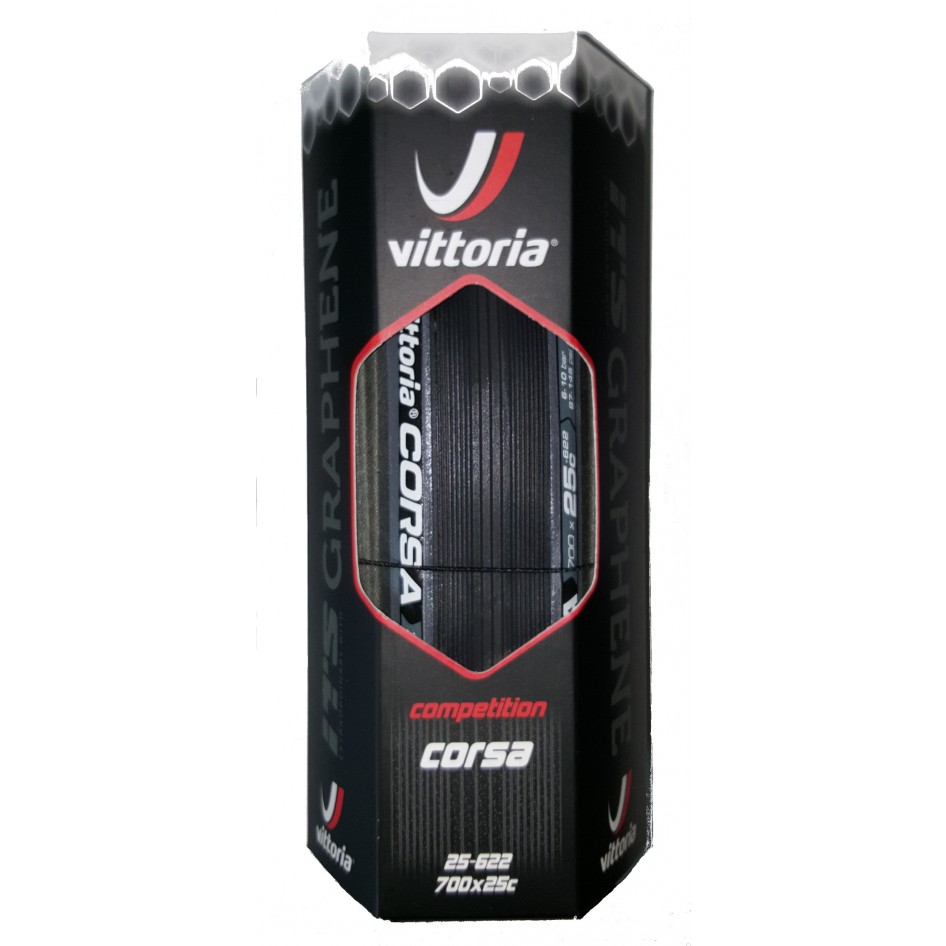 Pneu Vélo Route Vittoria Corsa Graphene 2.0 700x25c Noir - Tubeless, Neuf, Fabriqué En Thaïlande