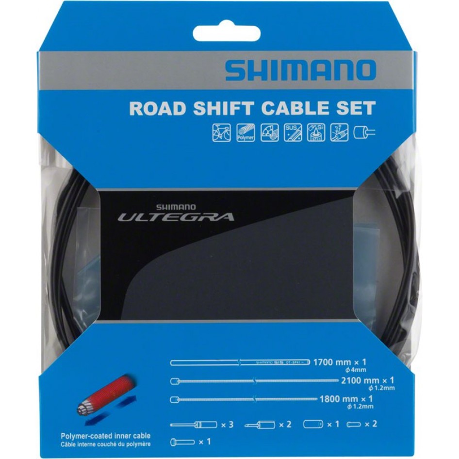 Kit Cables Gaines Derailleurs Shimano Ultegra Noir Polymere Cables et
