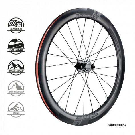 Paire de roues VISION TC55 DB-CL CH-TL SH11 A0